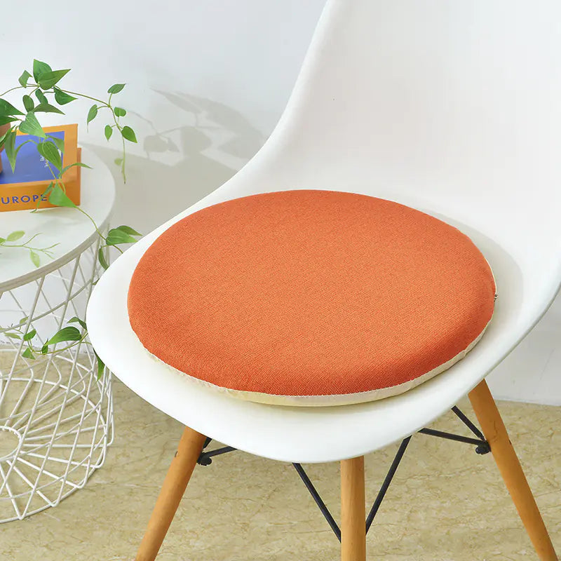 Round Linen Memory Foam Slow Rebound Cushion