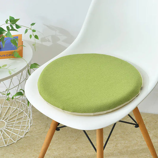 Round Linen Memory Foam Slow Rebound Cushion