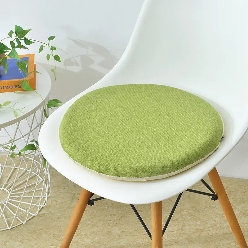 Round Linen Memory Foam Slow Rebound Cushion