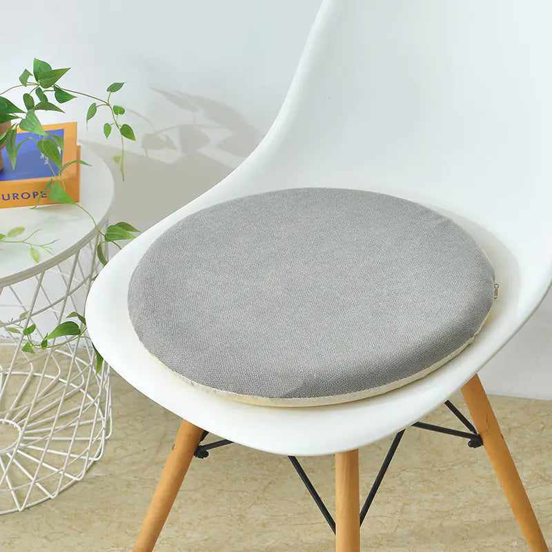 Round Linen Memory Foam Slow Rebound Cushion