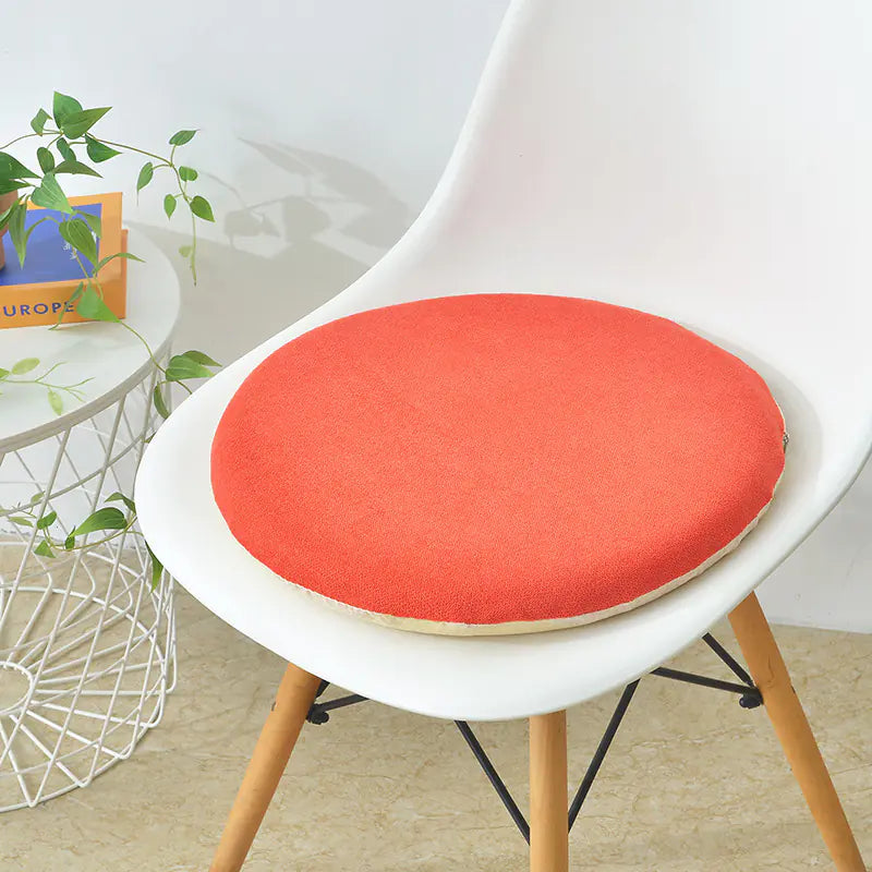 Round Linen Memory Foam Slow Rebound Cushion