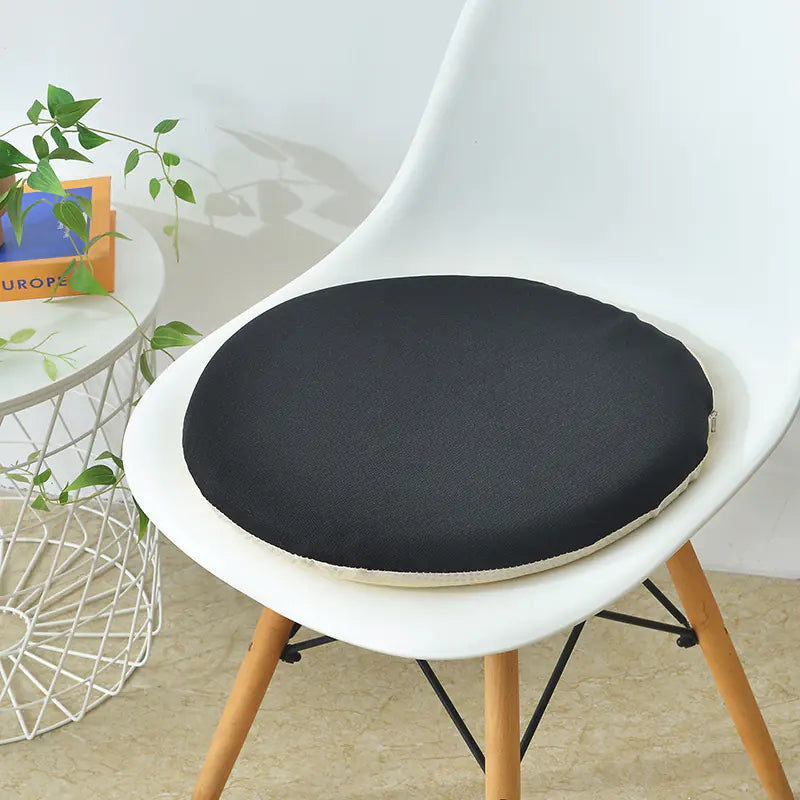 Round Linen Memory Foam Slow Rebound Cushion