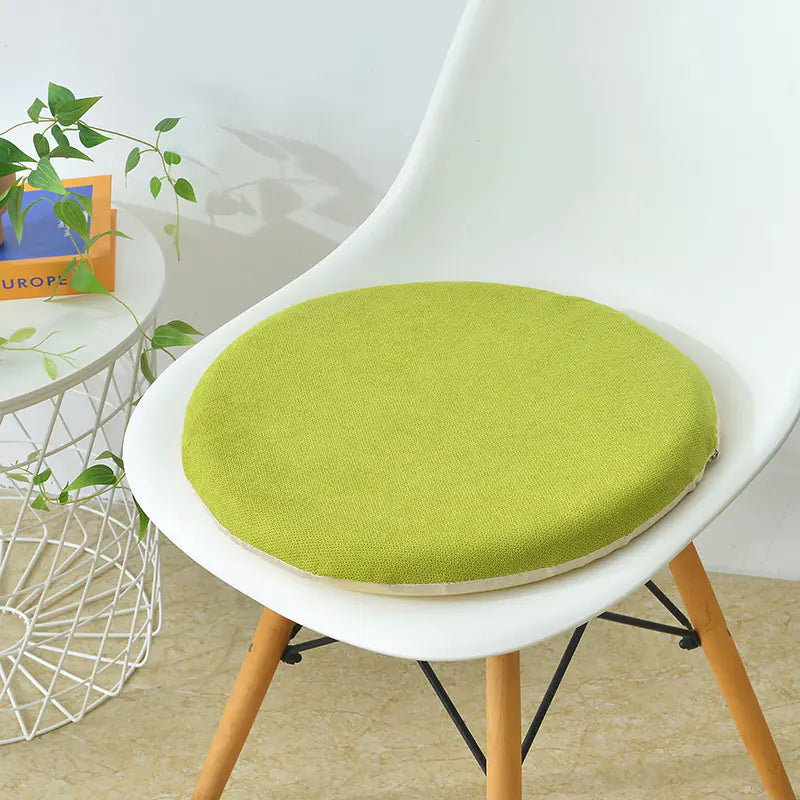 Round Linen Memory Foam Slow Rebound Cushion