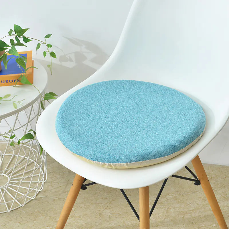 Round Linen Memory Foam Slow Rebound Cushion