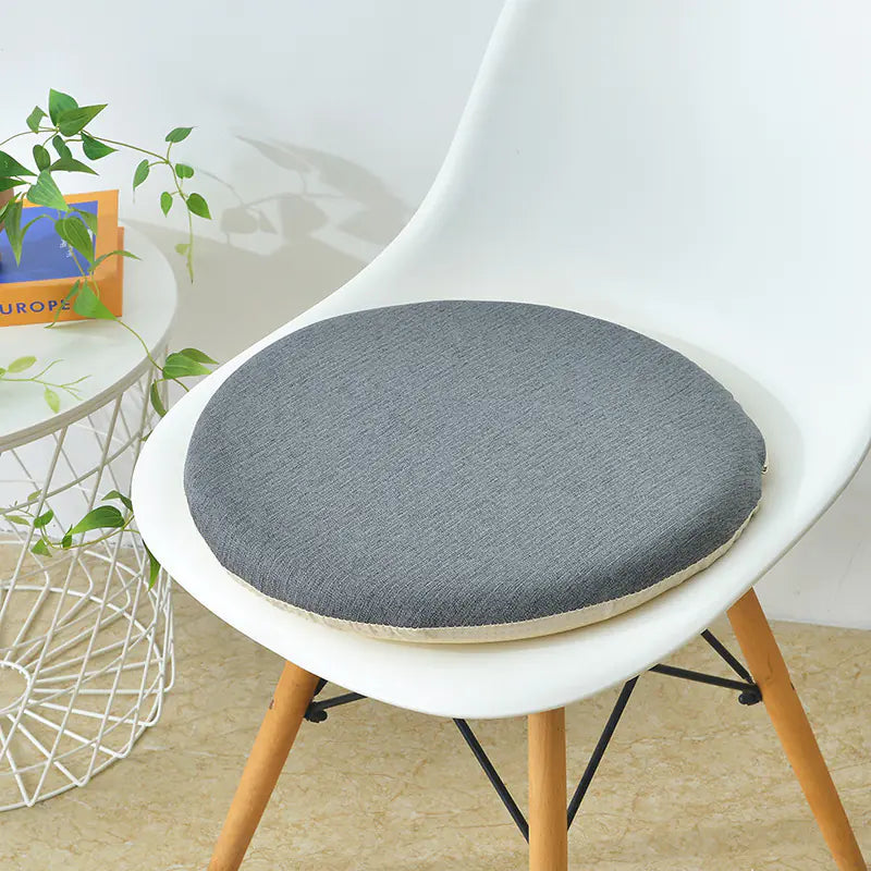 Round Linen Memory Foam Slow Rebound Cushion