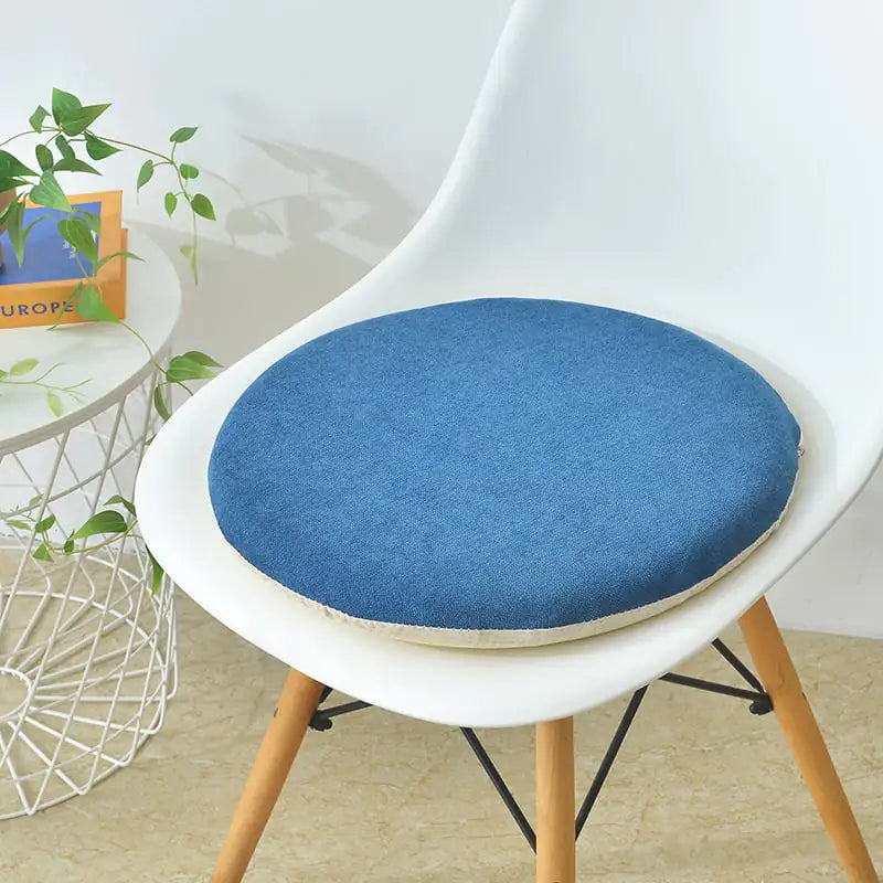 Round Linen Memory Foam Slow Rebound Cushion