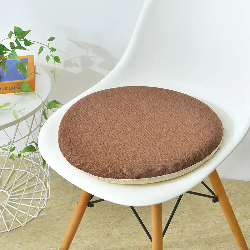 Round Linen Memory Foam Slow Rebound Cushion