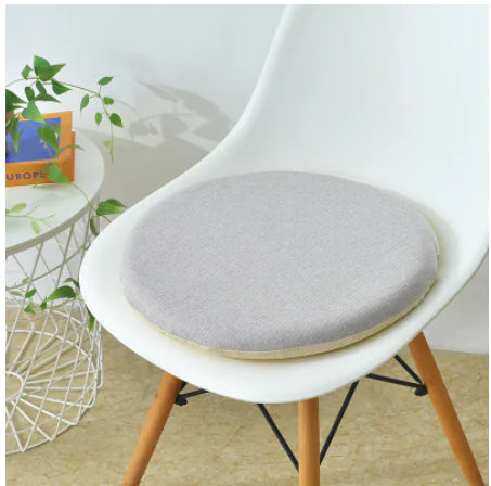 Round Linen Memory Foam Slow Rebound Cushion