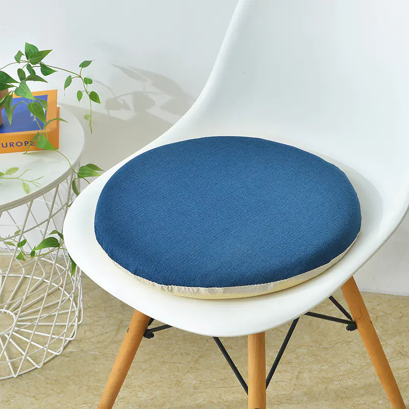 Round Linen Memory Foam Slow Rebound Cushion
